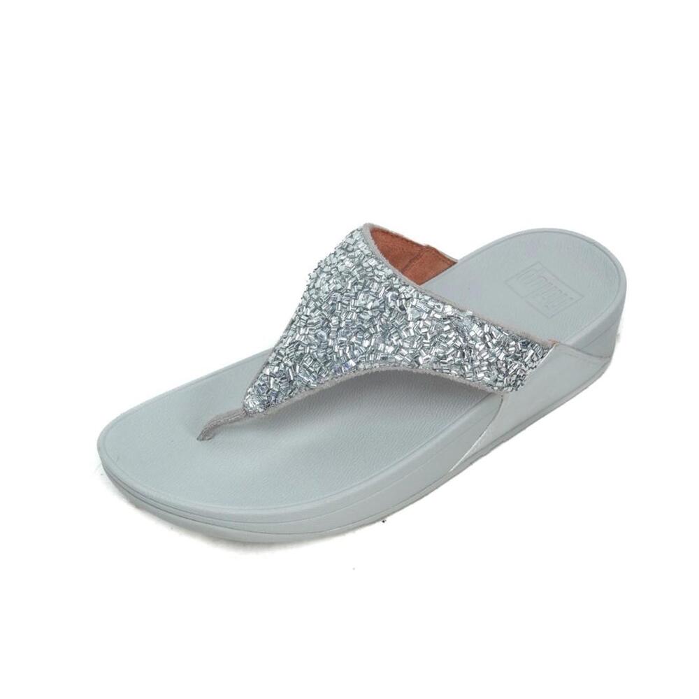 neov fitflop lulu glitter sandals flip flop shoes women's sz 8